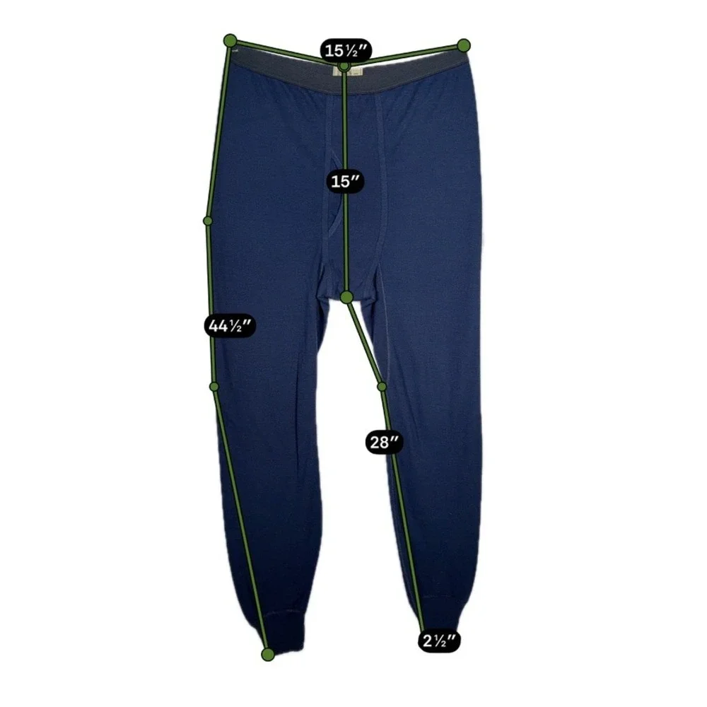 Scheels Men's XL Thermal Base Layer Set Wool Blend Made USA Thermamax Navy